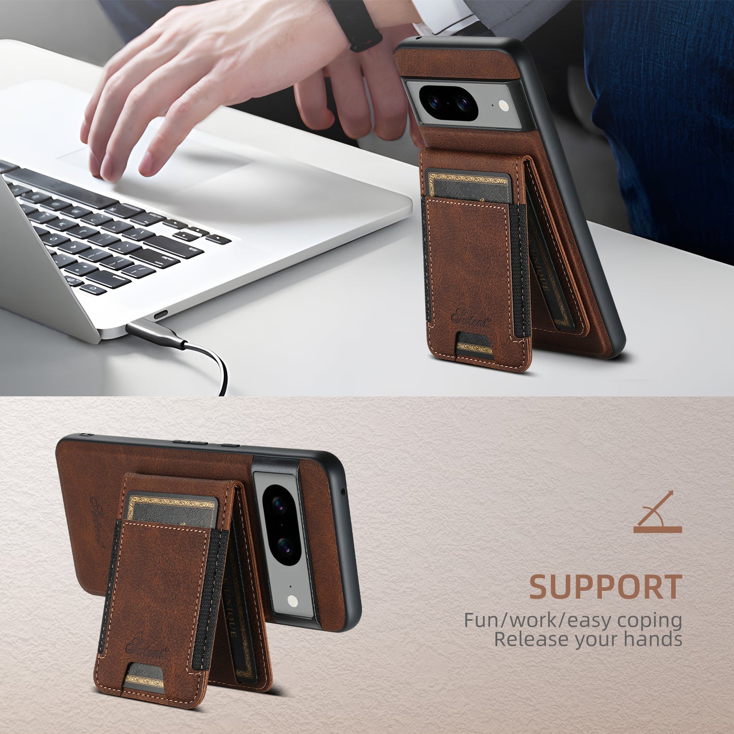 2-in-1 Retro Magsafe Flip Wallet Phone Case for Google Pixel