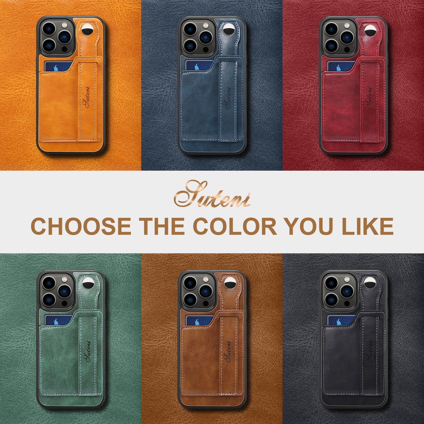 Estuche tipo billetera de cuero desmontable 2 en 1 para iPhone