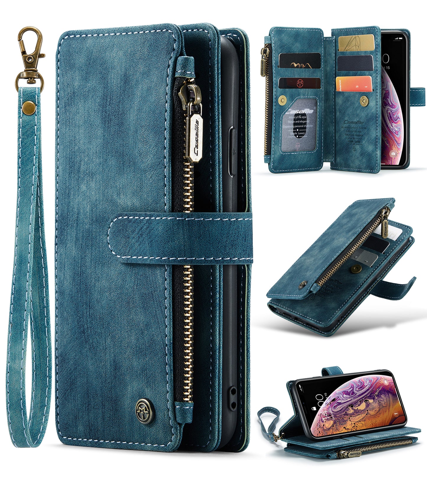 2-in-1 abnehmbare Leder-Brieftaschenhülle für das iPhone