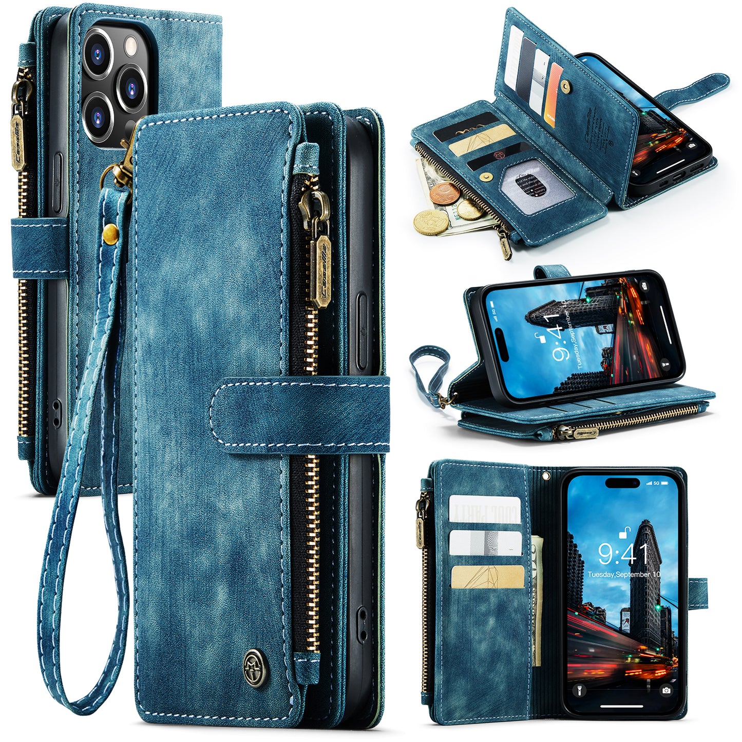 2-in-1 abnehmbare Leder-Brieftaschenhülle für das iPhone
