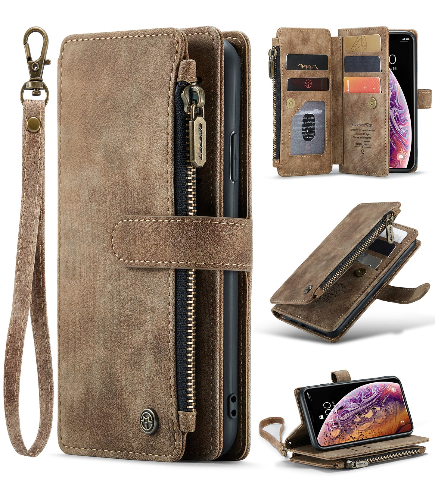 2-in-1 abnehmbare Leder-Brieftaschenhülle für das iPhone