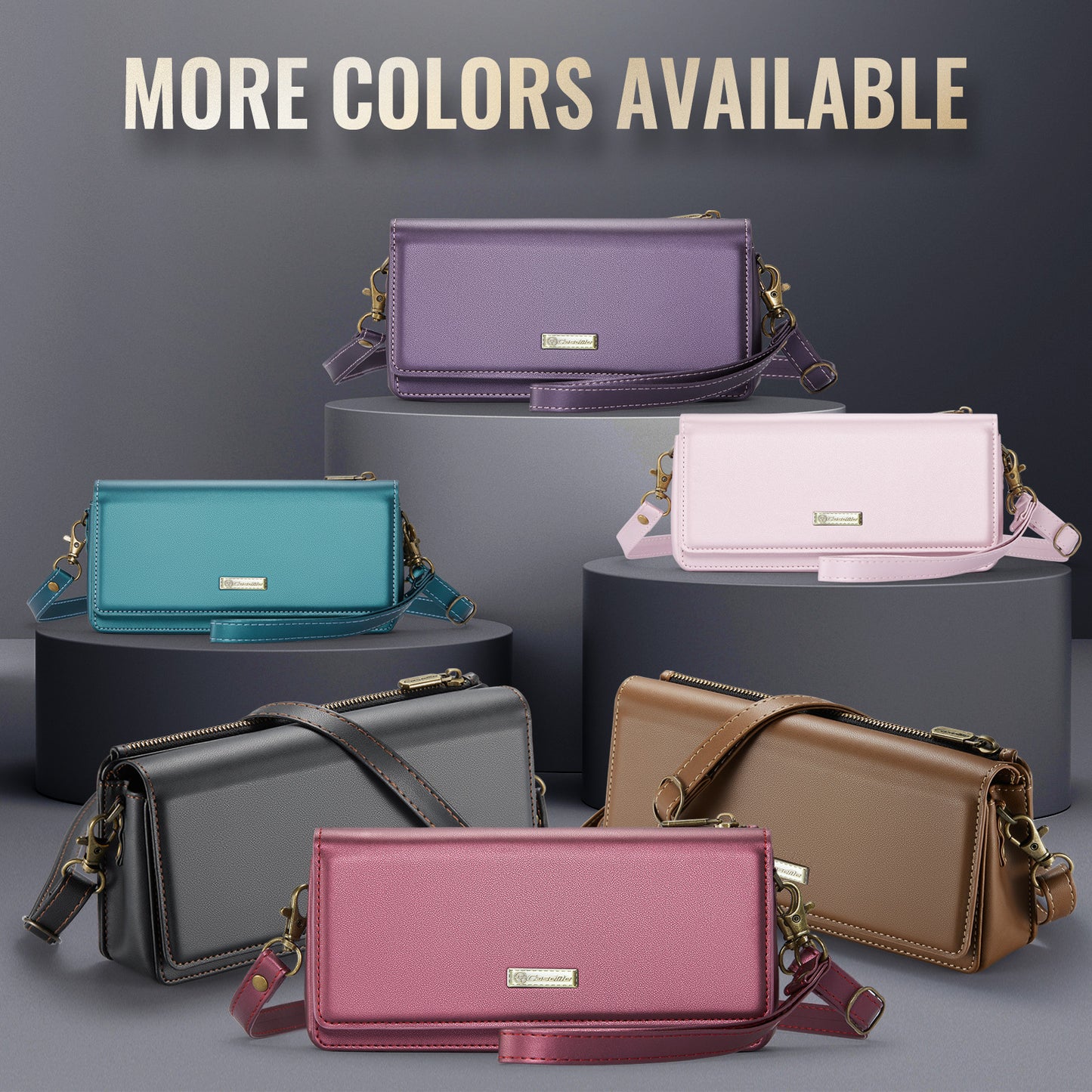Multi-Functional Crossbody Shoulder Bag for Women/Men - RFID Blocking Wallet with 7 Card Slots, Adjustable Strap & Wristlet, Durable Edging Stitching