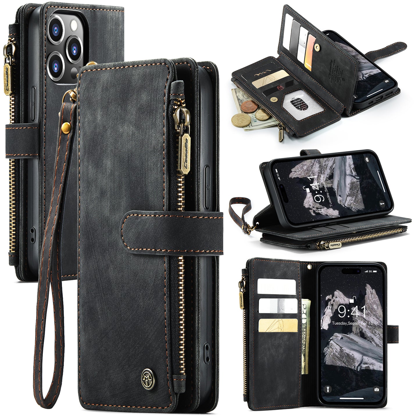 2-in-1 abnehmbare Leder-Brieftaschenhülle für das iPhone