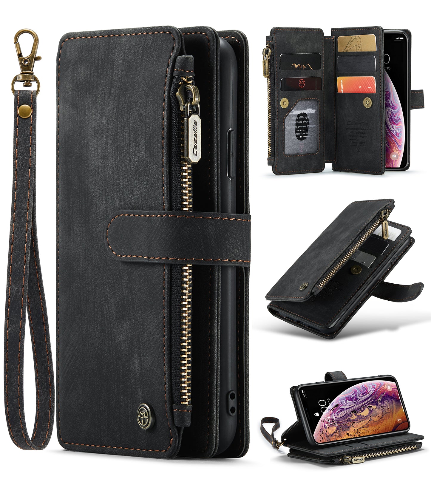 2-in-1 abnehmbare Leder-Brieftaschenhülle für das iPhone