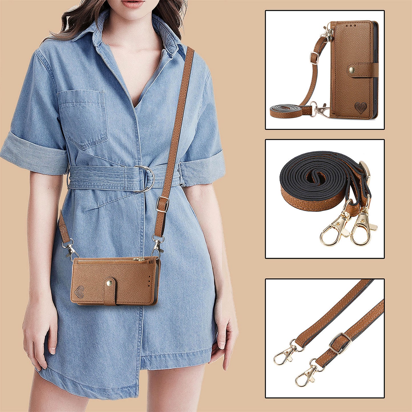 RFID Crossbody Wallet Flip Case for Samsung Galaxy