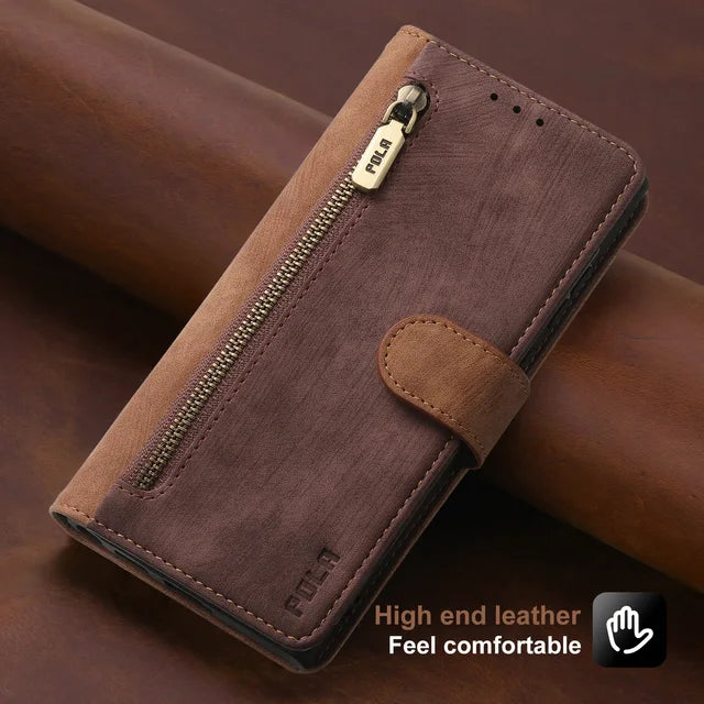 RFID Flip Wallet Leather Cover for Samsung Galaxy