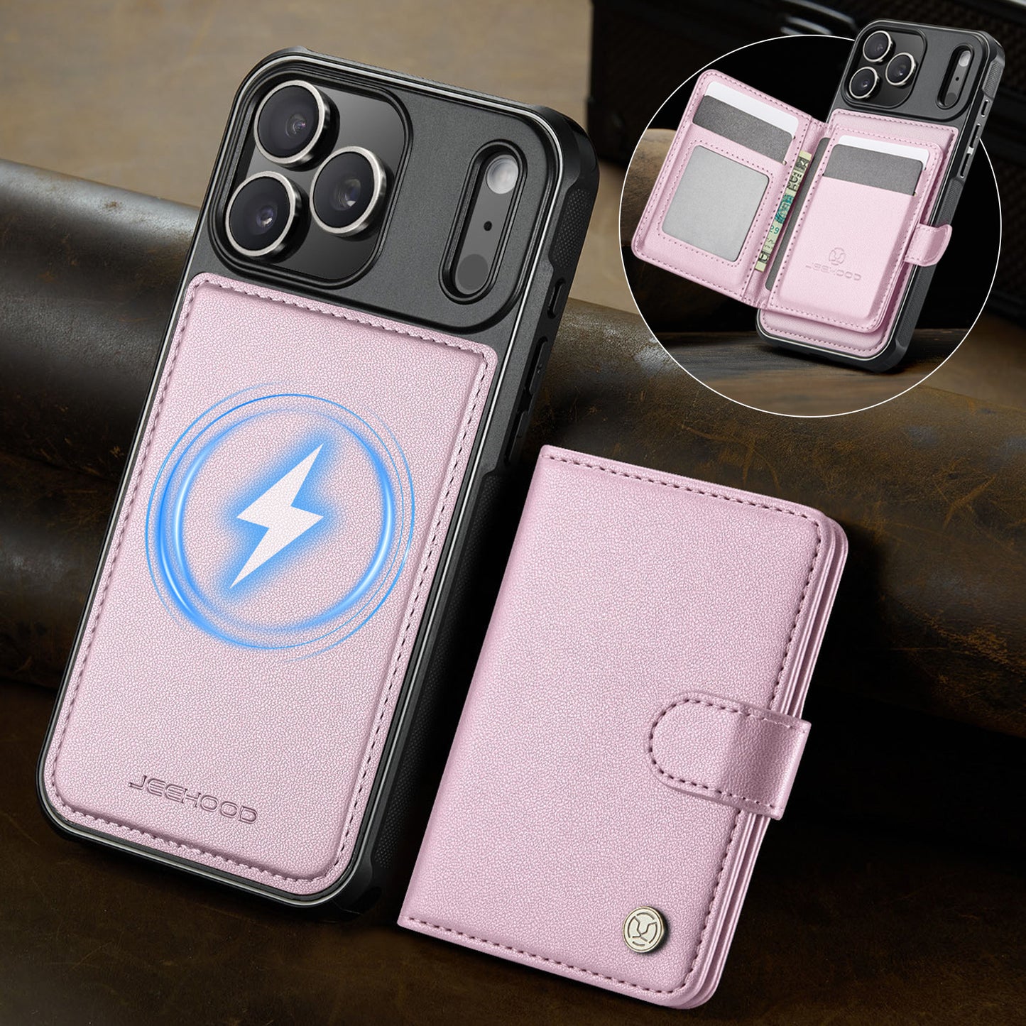 Detachable Magsafe Card Holder Phone Case for iPhone 17