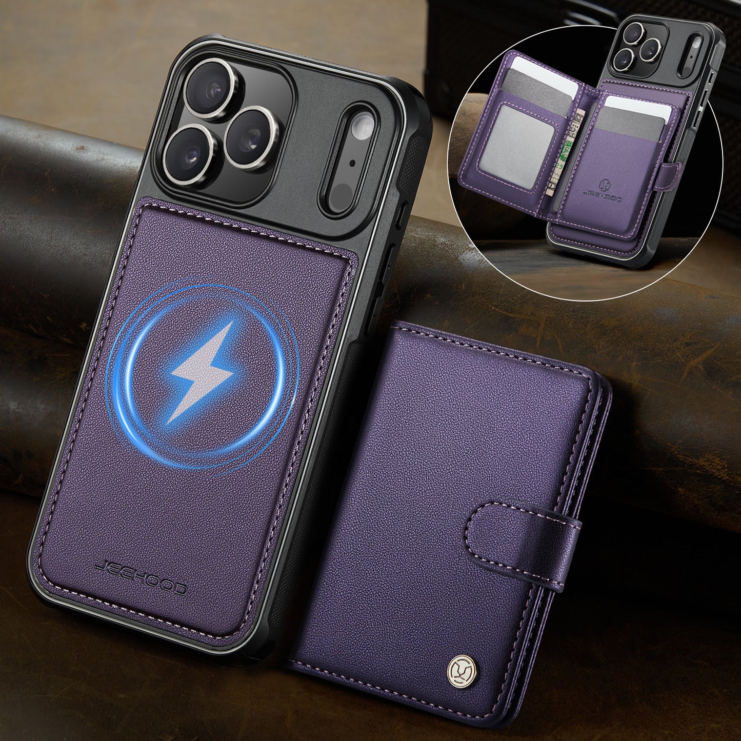 Detachable Magsafe Card Holder Phone Case for iPhone 17