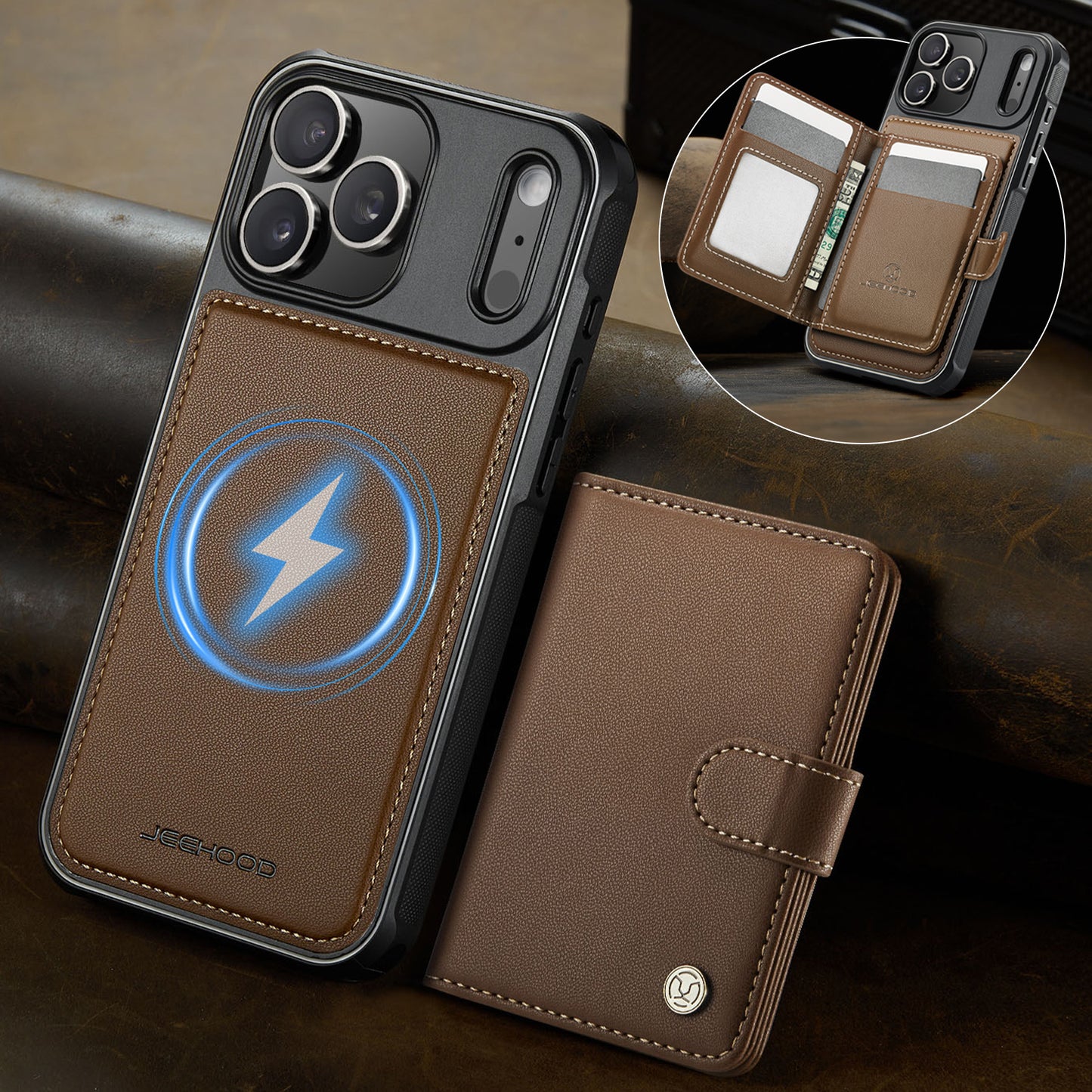 Detachable Magsafe Card Holder Phone Case for iPhone 17