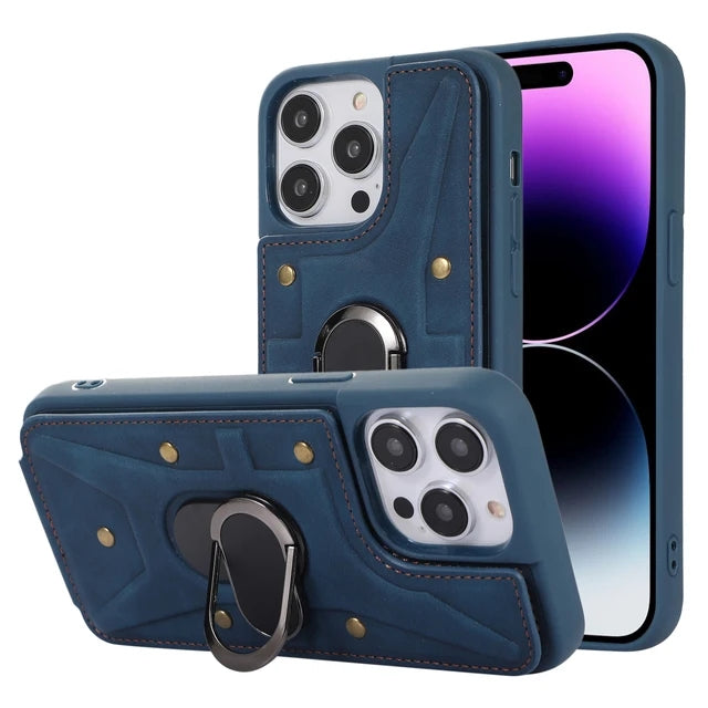Leather Ring Stand Case for iPhone