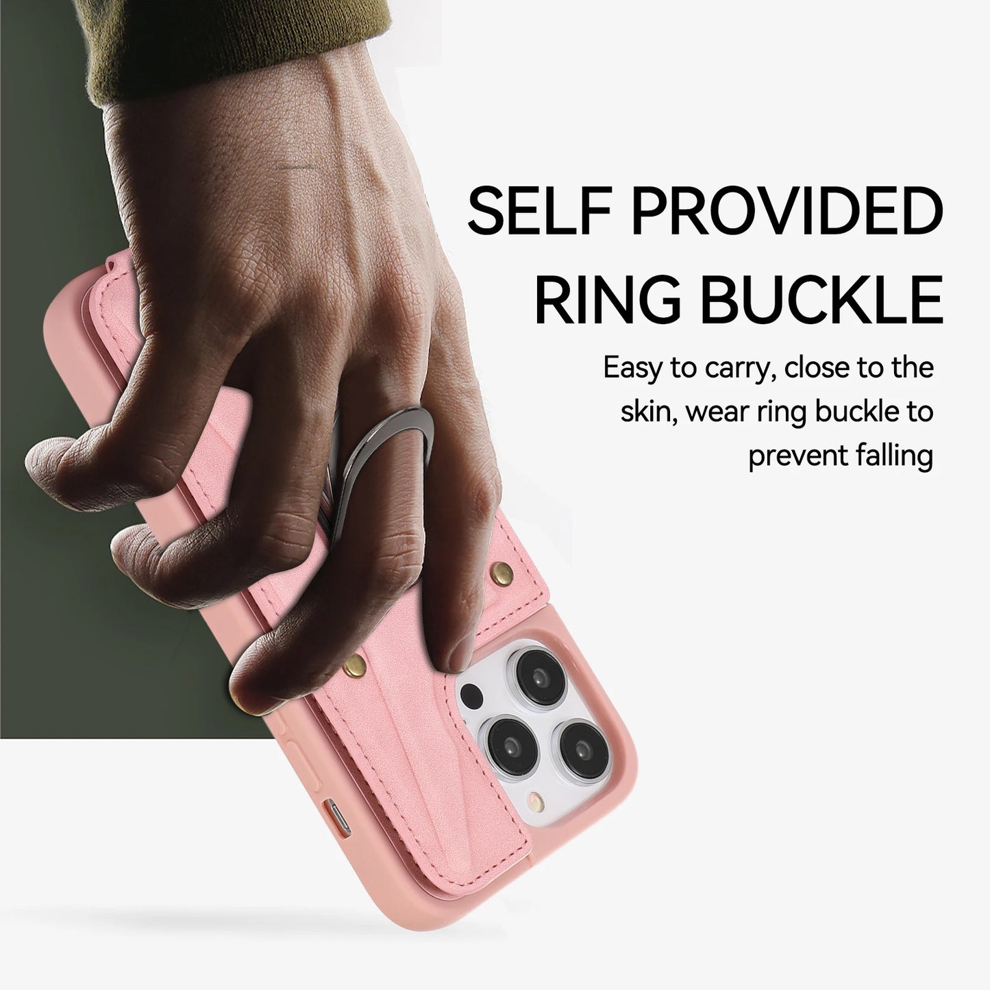Leather Ring Stand Case for iPhone