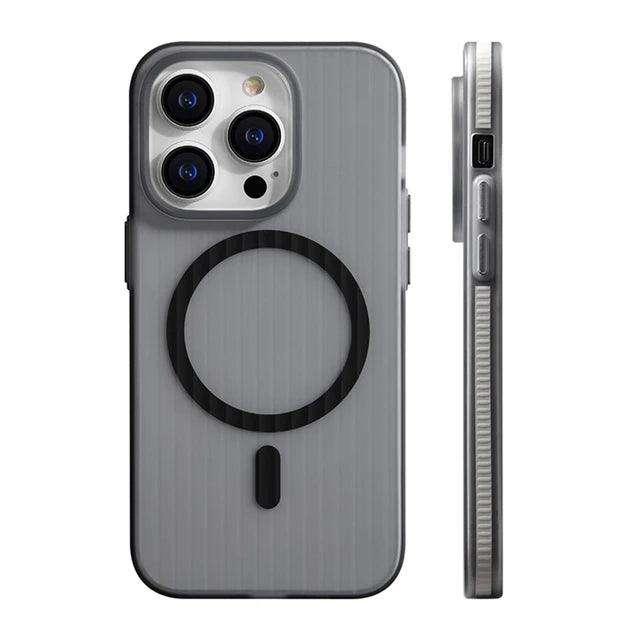 Magnetic Wireless Charging Case with Corrugated Pattern and Non-slip Bumper