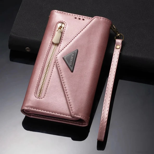 Luxury Zip Around Wallet Crossbody Phone Case for Samsung Galaxy
