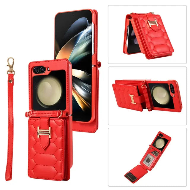 Crossbody Lanyard Leather Phone Purse Case