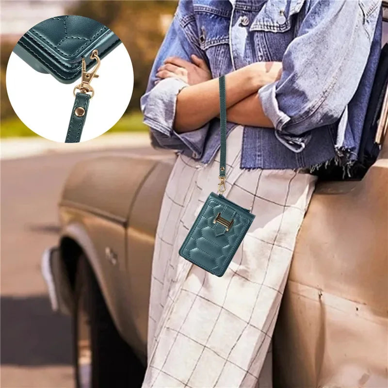 Crossbody Lanyard Leather Phone Purse Case