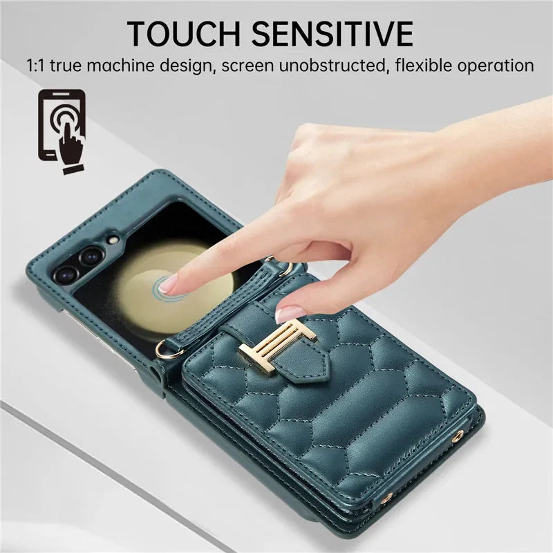 Crossbody Lanyard Leather Phone Purse Case