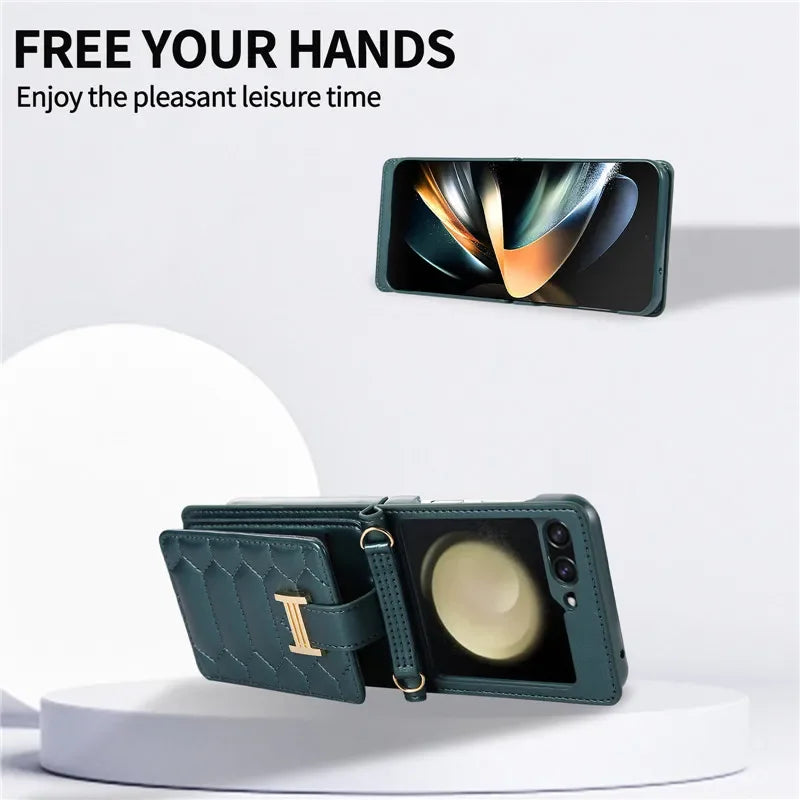 Crossbody Lanyard Leather Phone Purse Case