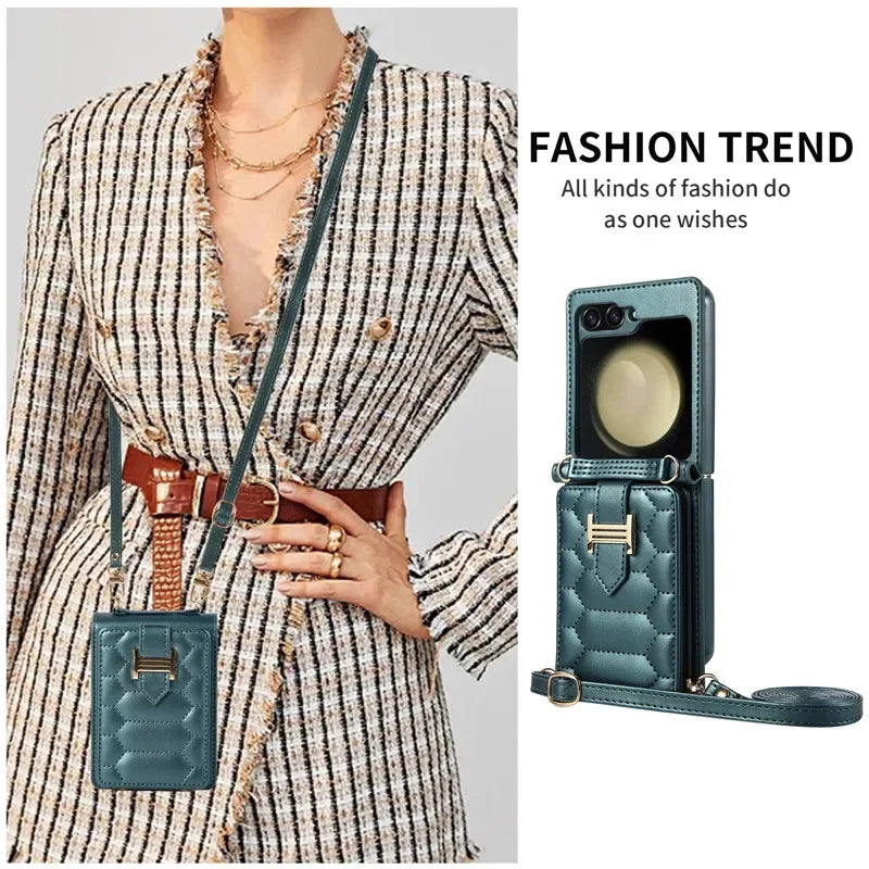 Crossbody Lanyard Leather Phone Purse Case