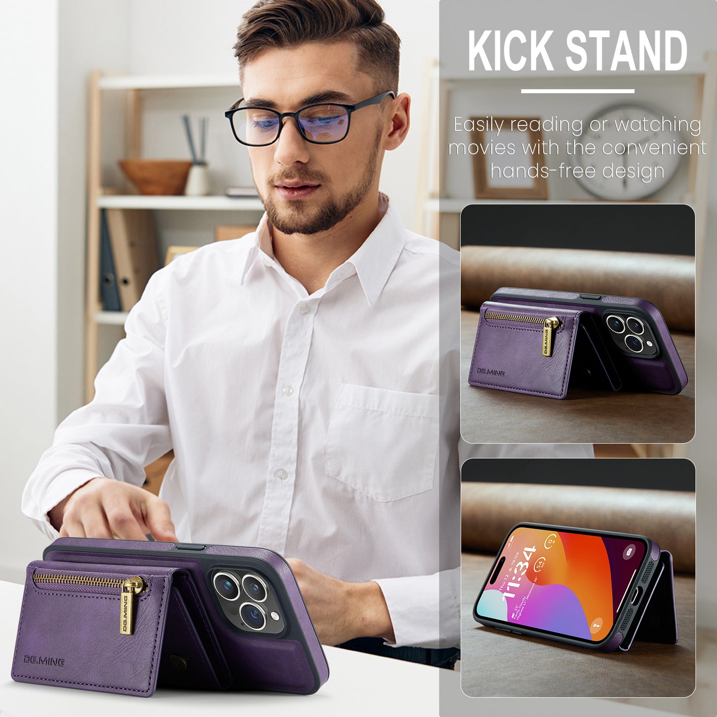 2 in 1 Retro Magnetic Wallet Case for iPhone