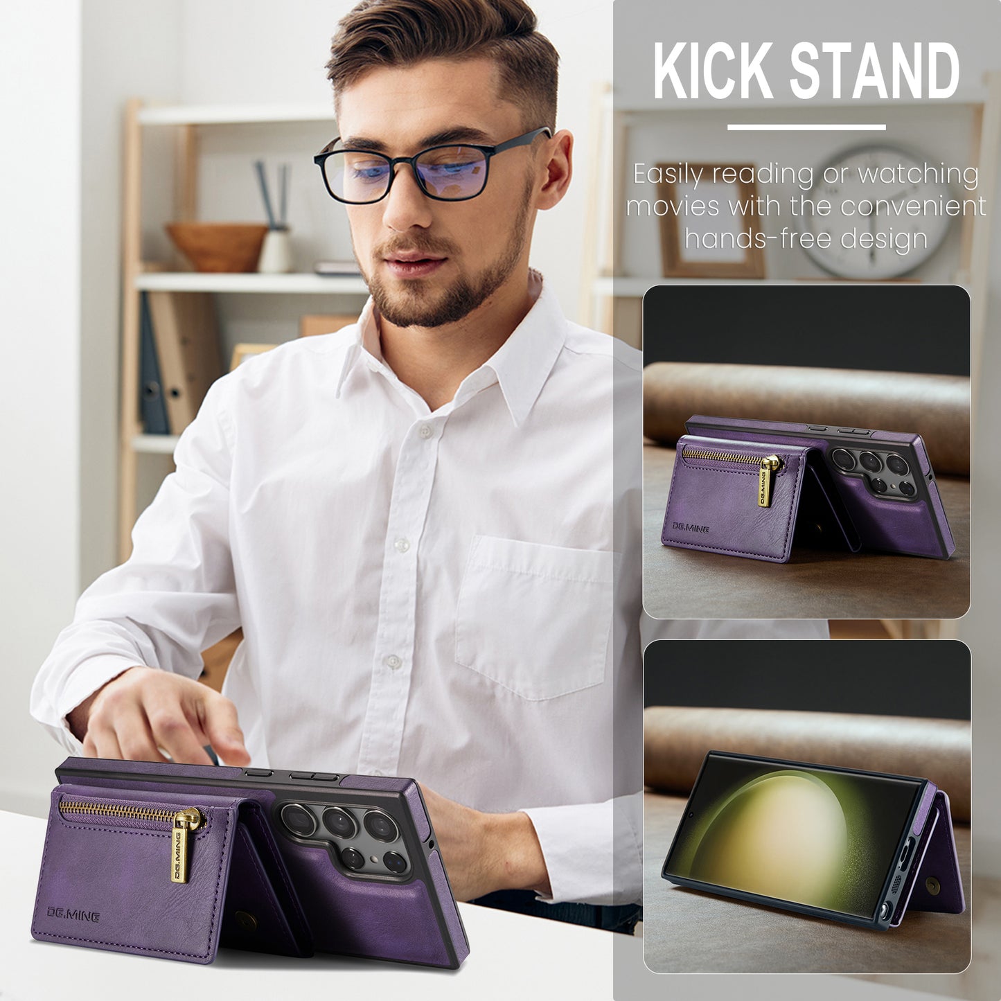 2 in 1 Magnetic RFID Wallet Case for Samsung
