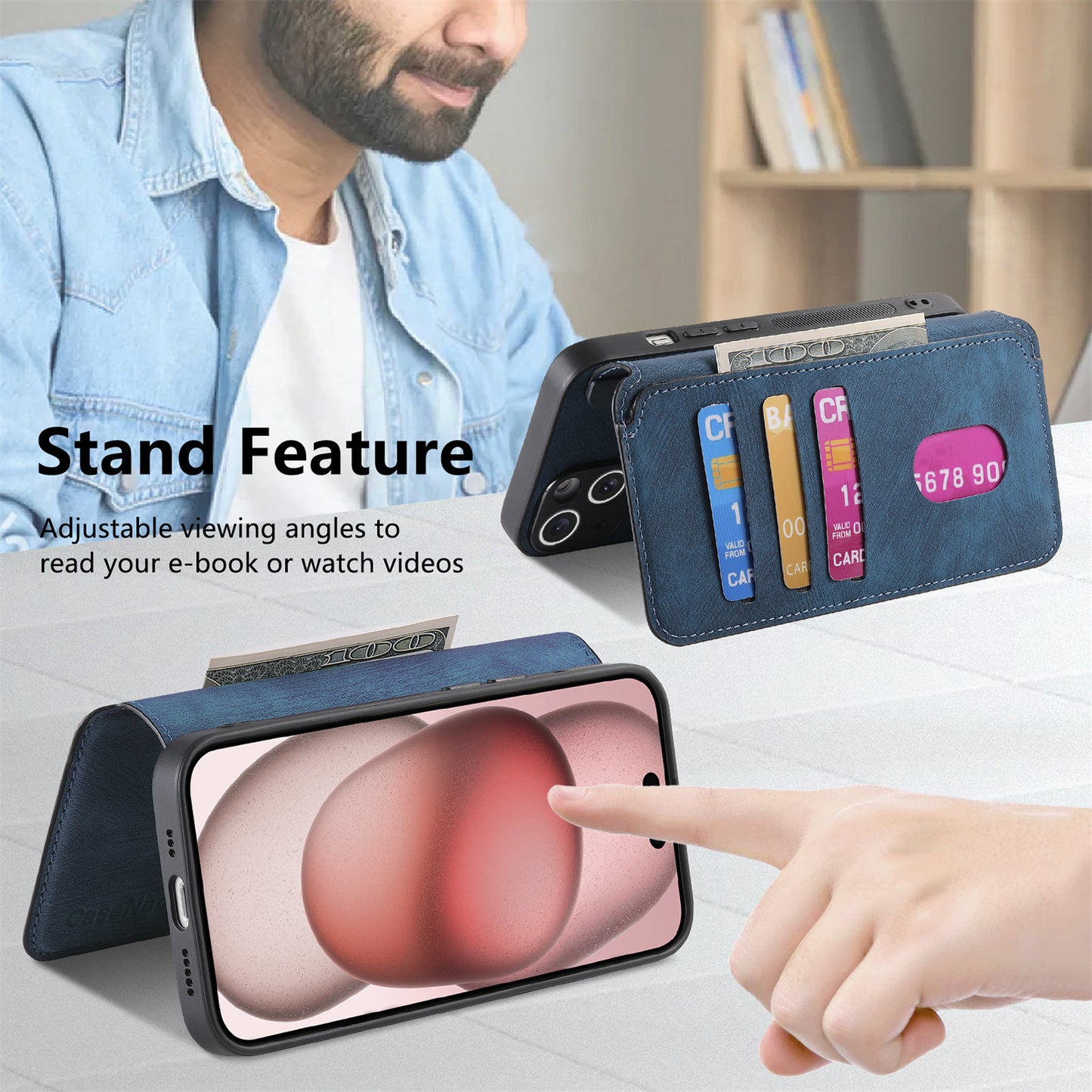 RFID 2-in-1 Detachable Wallet Magnetic Case for iPhone