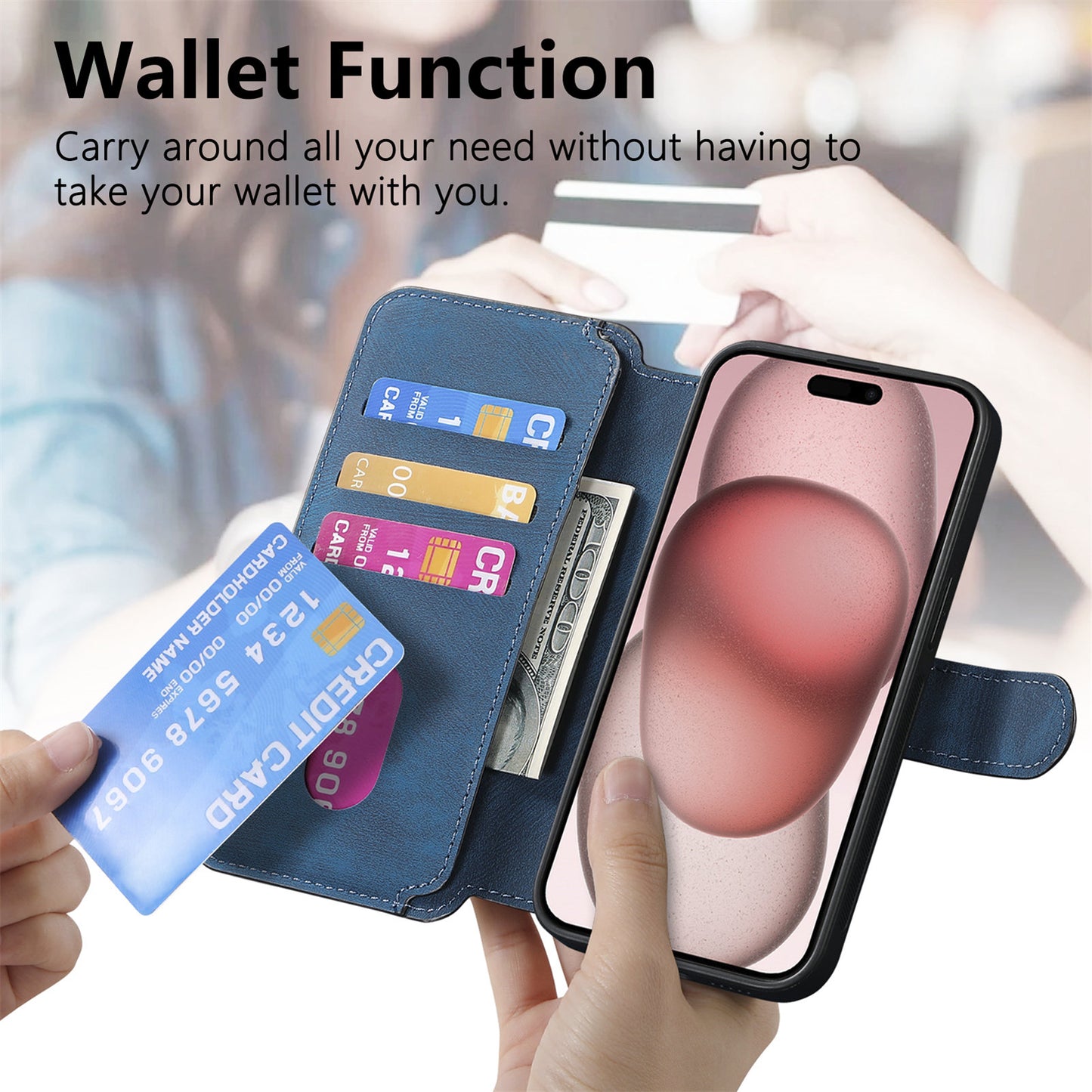 RFID 2-in-1 Detachable Wallet Magnetic Case for iPhone