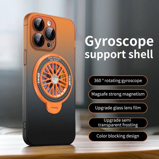 Rotating Gyro Matte Clear Gradient Cover For iPhone Case