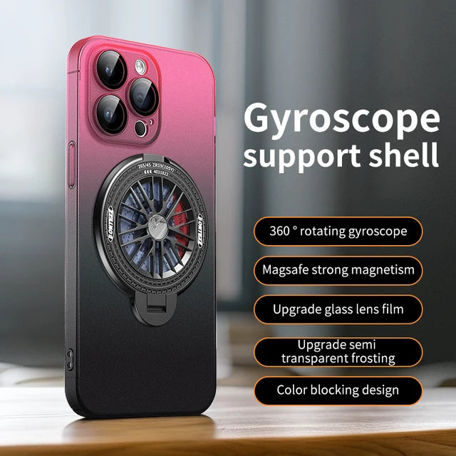 Rotating Gyro Matte Clear Gradient Cover For iPhone Case