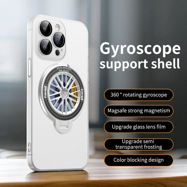Rotating Gyro Matte Clear Gradient Cover For iPhone Case