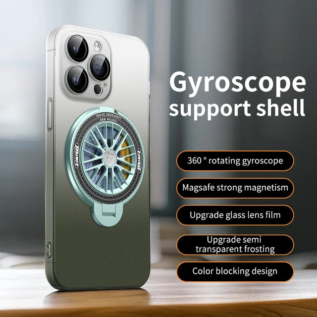 Rotating Gyro Matte Clear Gradient Cover For iPhone Case