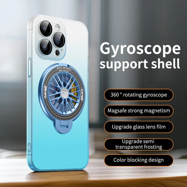 Rotating Gyro Matte Clear Gradient Cover For iPhone Case