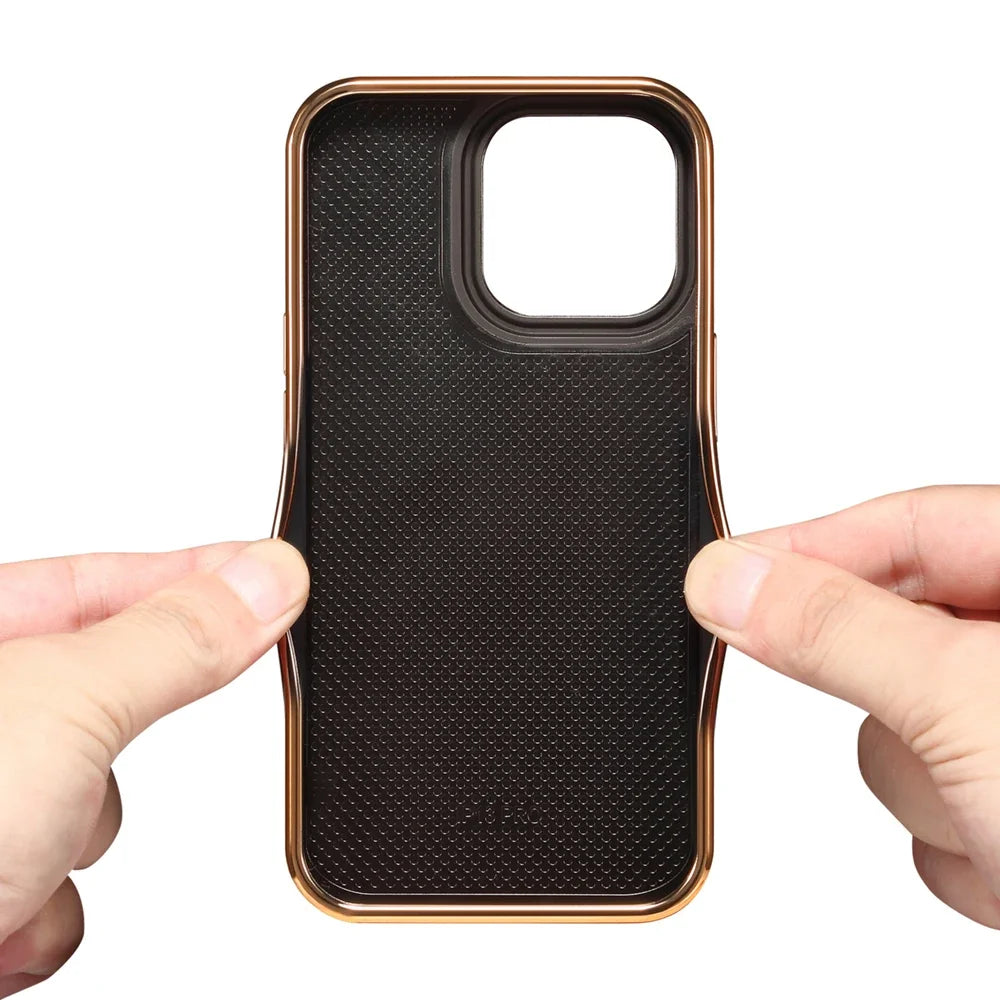 Genuine Leather Matte Anti-fingerprint Vintage Floral Soft Shockproof Case