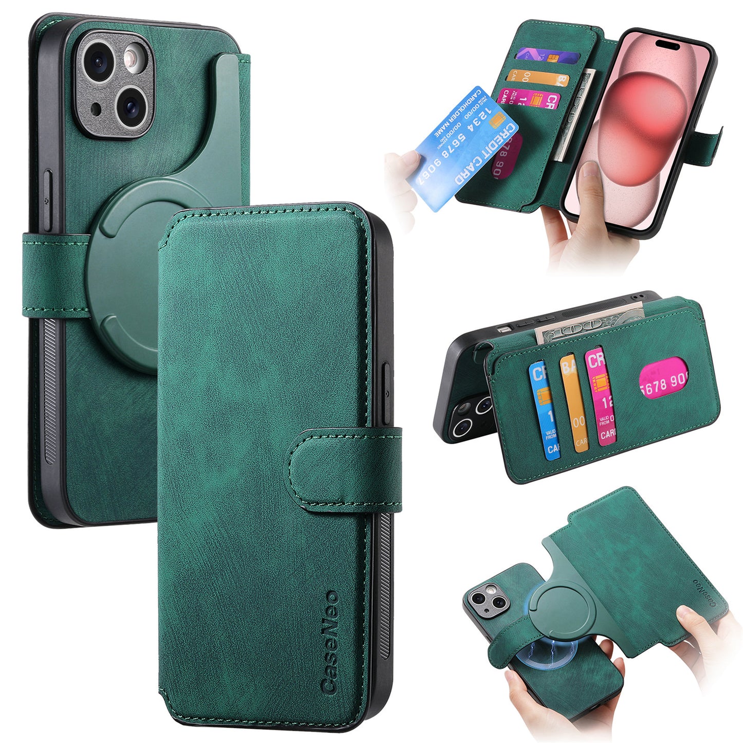 RFID 2-in-1 Detachable Wallet Magnetic Case for iPhone