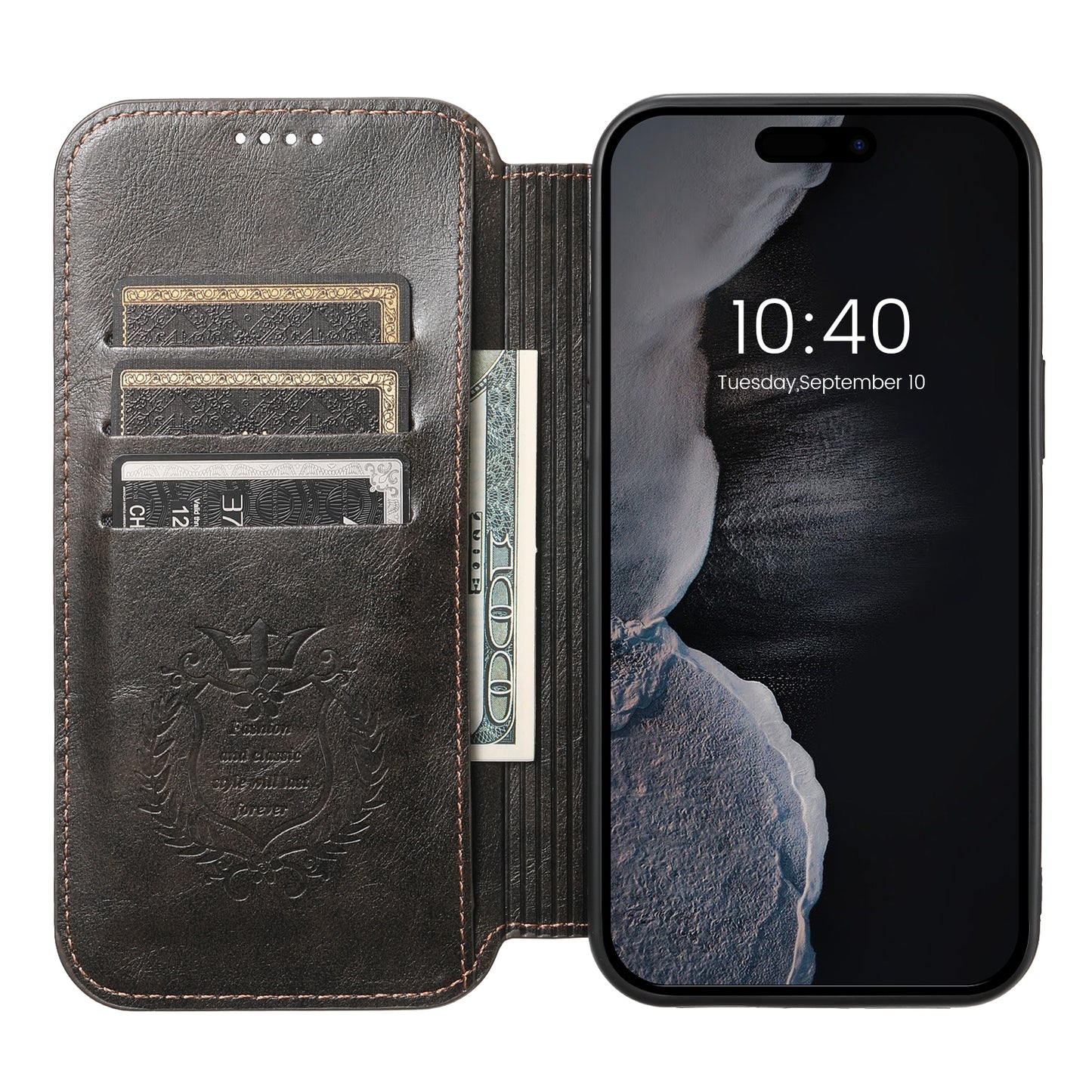 Vintage Magsafe Wallet Flip Case for iPhone