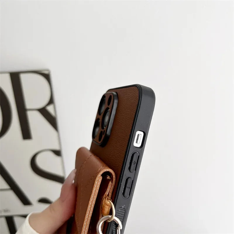 Leather Crossbody Phone Case Wallet with Card Holder - Shockproof Cover