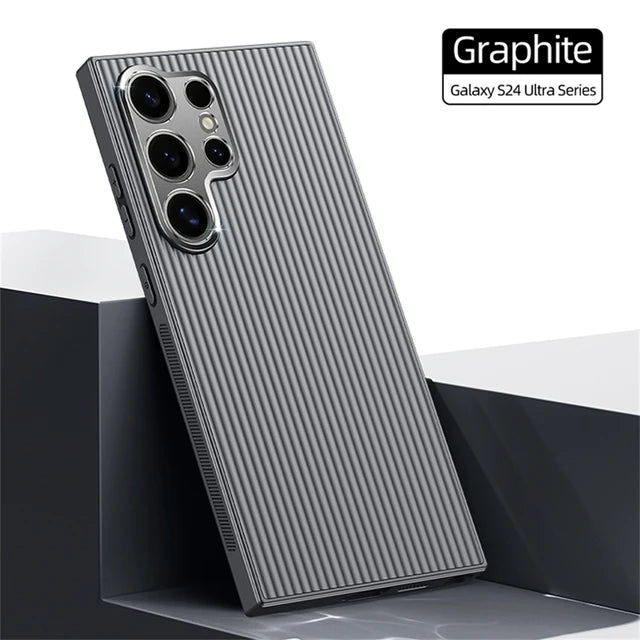 Silicone Shockproof Cushioned Matte Pinstripe Phone Case for Samsung Galaxy