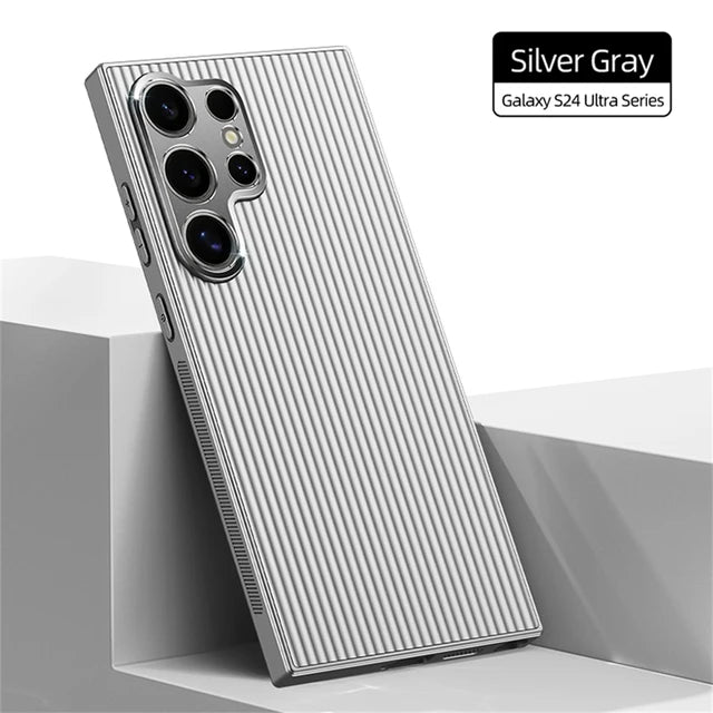 Silicone Shockproof Cushioned Matte Pinstripe Phone Case for Samsung Galaxy
