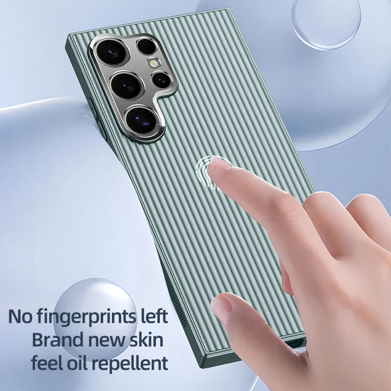 Silicone Shockproof Cushioned Matte Pinstripe Phone Case for Samsung Galaxy
