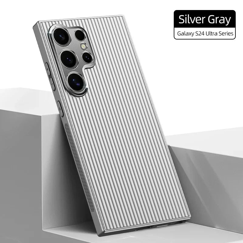 Silicone Shockproof Cushioned Matte Pinstripe Phone Case for Samsung Galaxy