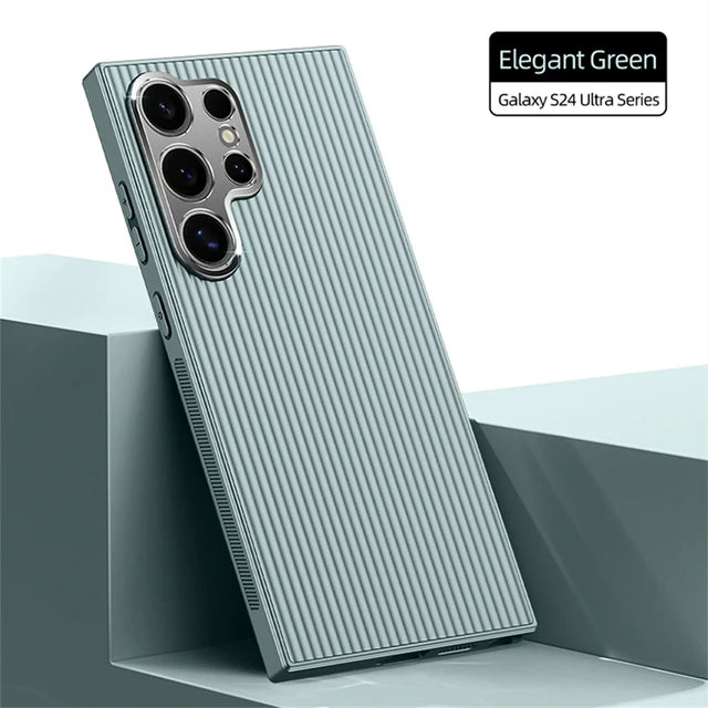 Silicone Shockproof Cushioned Matte Pinstripe Phone Case for Samsung Galaxy