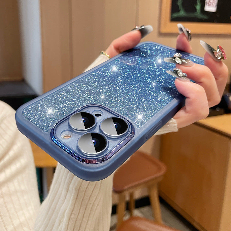 Gradient Rhinestone Soft Case for iPhone