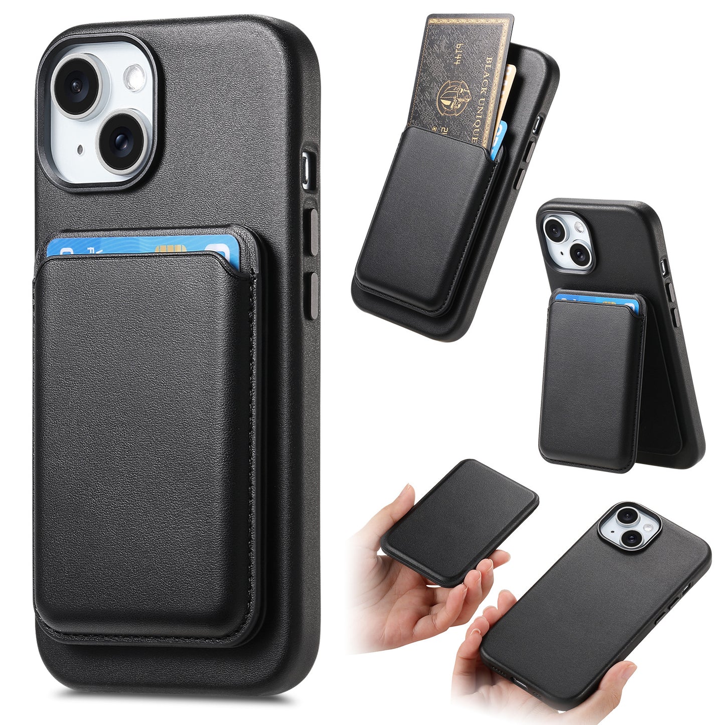 PURR Leather Detachable Wallet Phone Case with Magsafe for iPhone