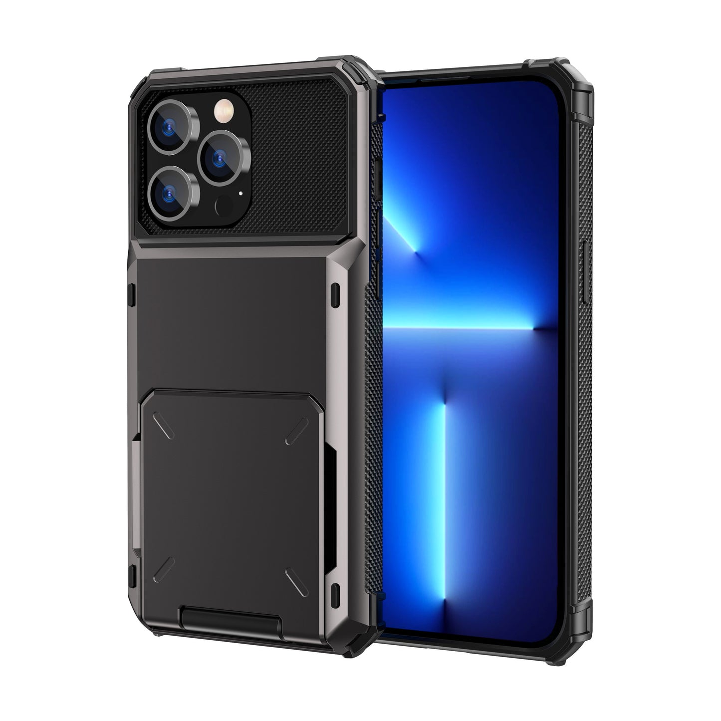 Hybrid-Wallet-Hülle mit 5 Kartenfächern und zweilagigem Schutz für das iPhone
