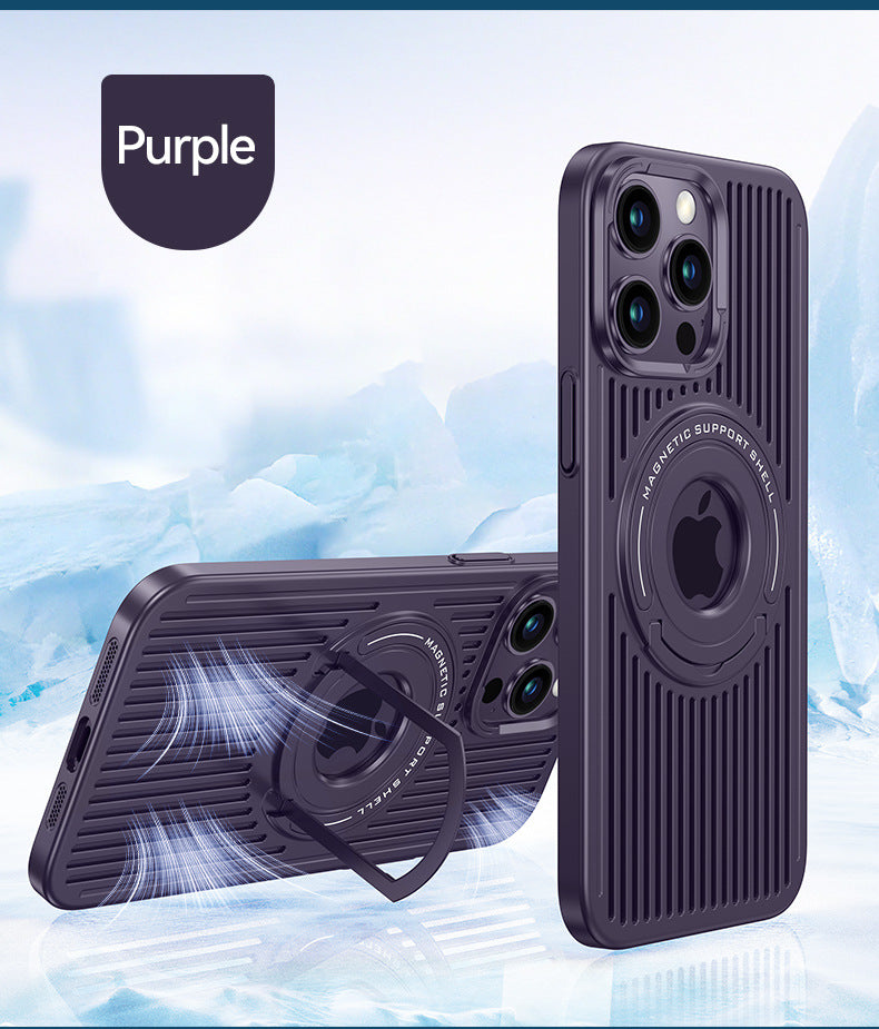 Ventilated with Hidden Stand and Magsafe Case for iPhone