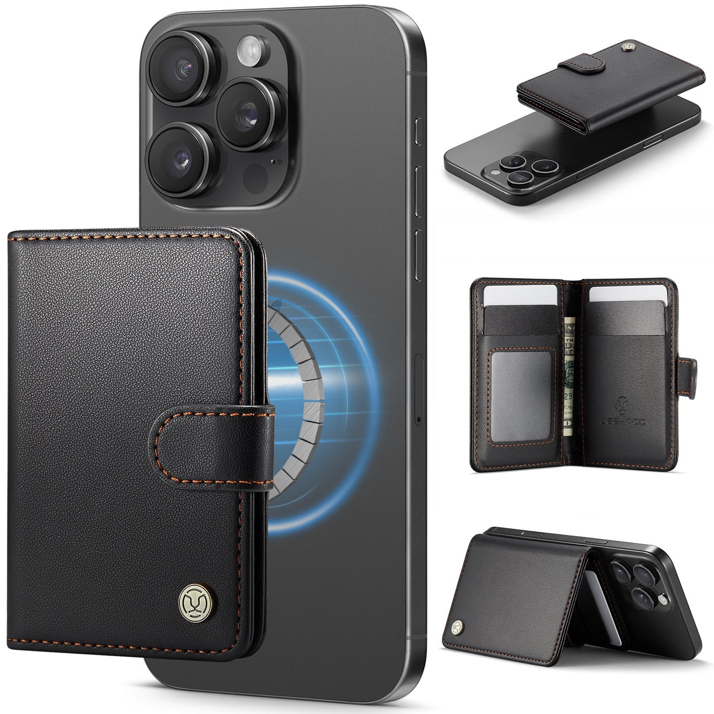 Universal RFID Leather MagSafe Card Holder for iPhone