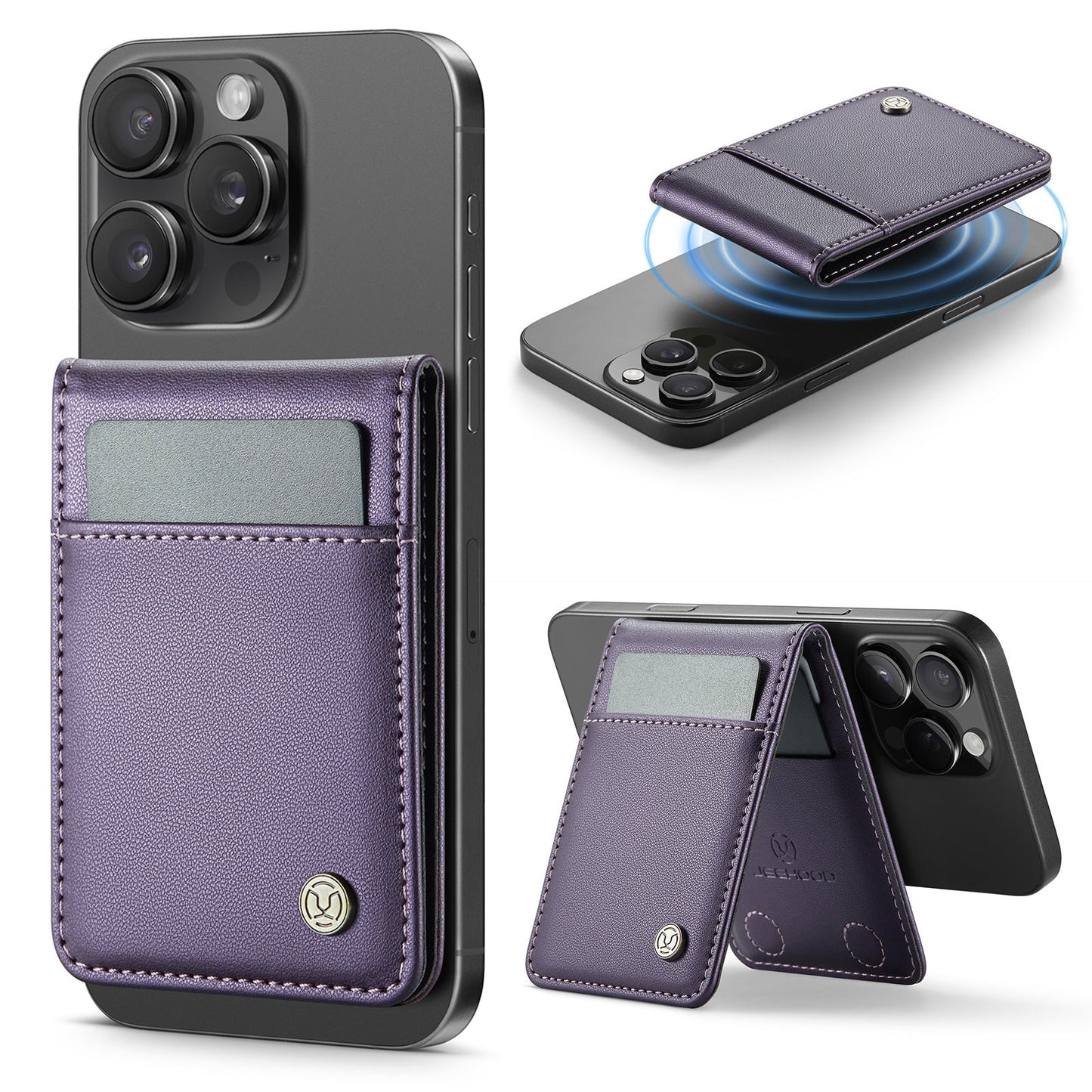 Universal RFID Leather MagSafe Card Holder for iPhone