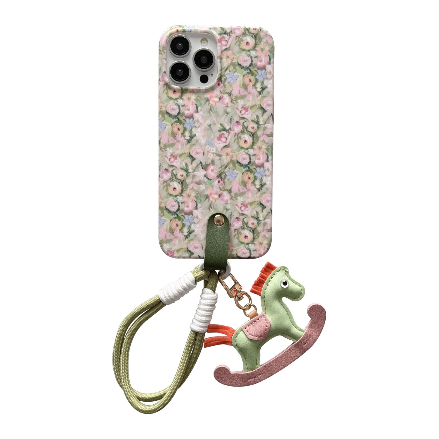 Pony Green Flower Silicone Phone Case for iPhone