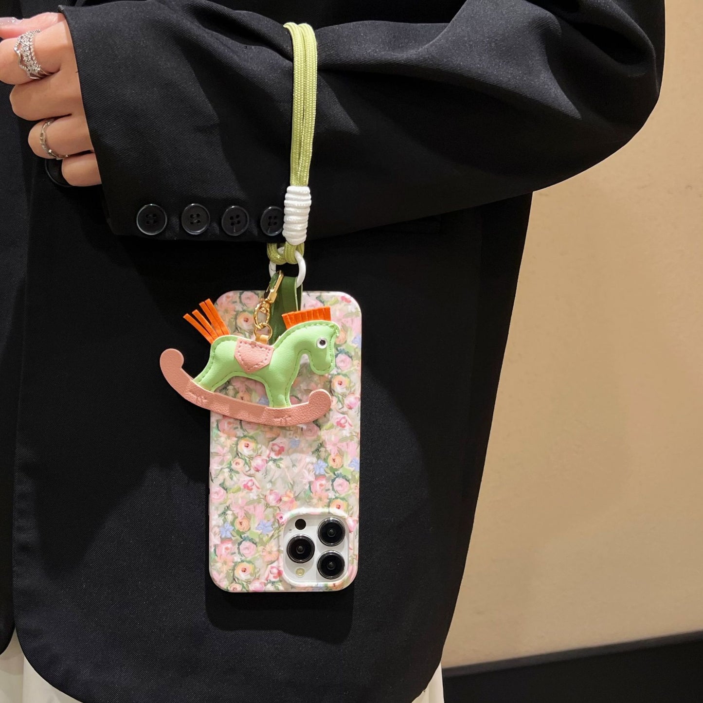 Pony Green Flower Silicone Phone Case for iPhone