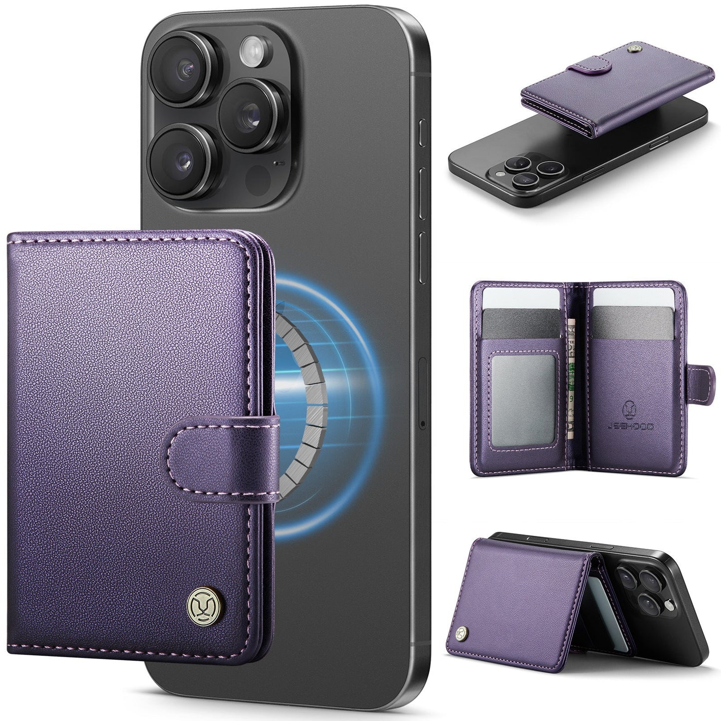 Universal RFID Leather MagSafe Card Holder for iPhone
