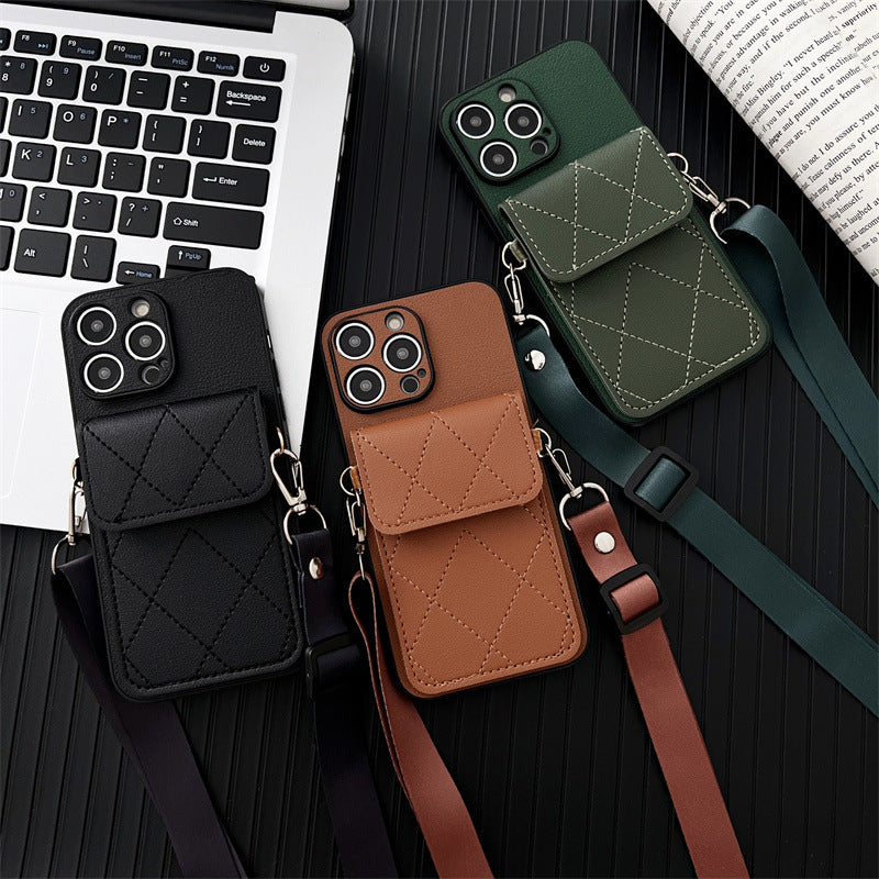 Leather Crossbody Phone Case Wallet with Card Holder - Shockproof Cover